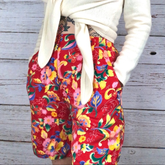 Cambridge Dry Goods Vintage Floral Trouser Shorts